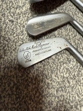 Vintage Scottish Made Forged Golf Clubs 4 Irons 3 With Wooden Shafts