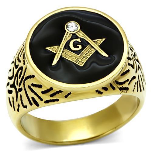 Mens masonic ring onyx - , cz