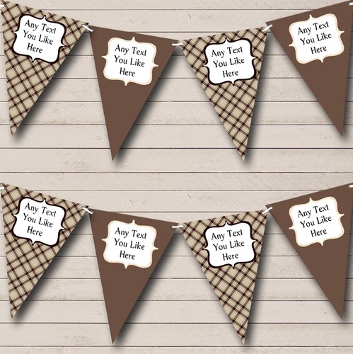 Brown tartan personalised - tartan,