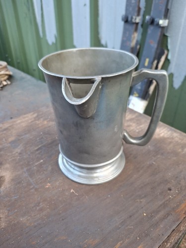 Old vintage pewter ale jug - pewter,