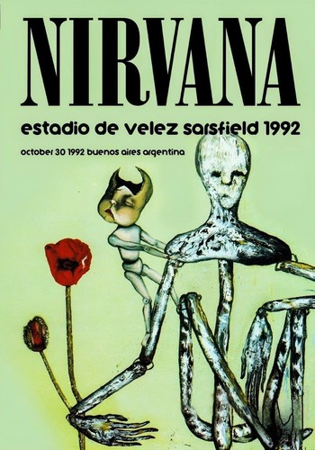 1992 nirvana concert - nirvana, poster