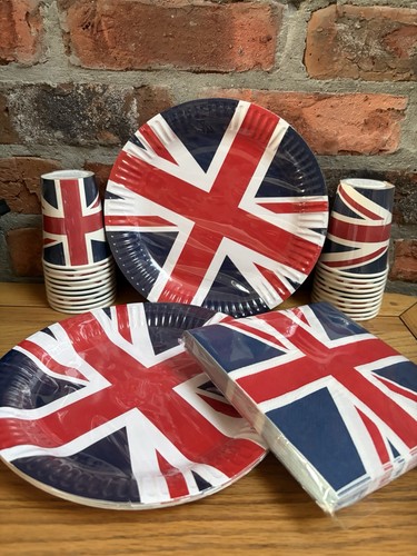 Union jack paper cups plates - union,
