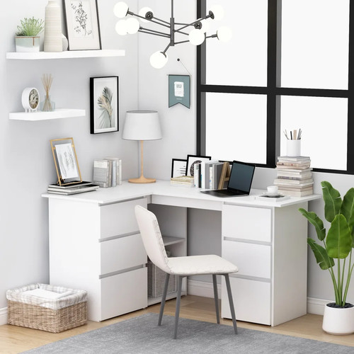 White corner desk 145x100x76 - white,