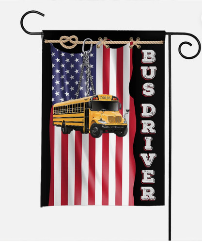 Bus driver american flag - driver,