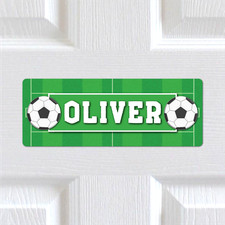 Personalised Name METAL Football Pitch Bedroom Door Sign Plaque Boys Girls Kids
