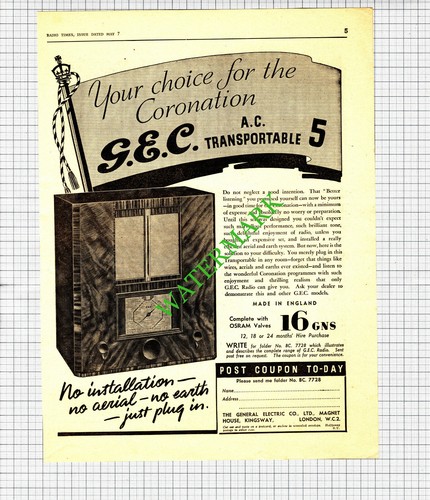 Gec radio advert 1937 - -,