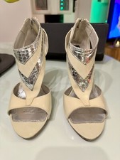 Strutt Couture Elizabeth Cream & Silver Patent Leather Snake UK5 EUR38 Heel