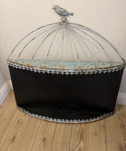 Vintage birdcage wall shelf - birdcage,