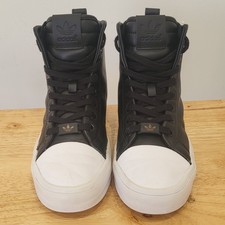 Adidas Nizza Hi Trainers Womens Size UK 4.5 US 6 Black Leather Original High Top