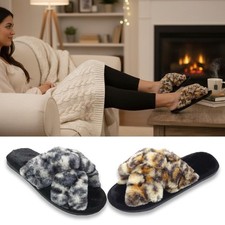 Womens Slippers Ladies Fluffy