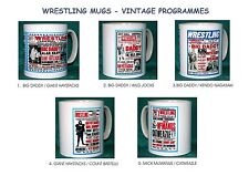 WRESTLING.VINTAGE WRESTLING DESIGN MUGS.5 DESIGNS.BIG DADDY.HAYSTACKS.CATWEAZLE