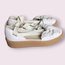 Puma Fenty By Rihanna Bow Creeper Sandal Leather Natural Oatmeal UK7