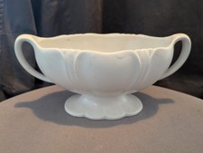 vintage 1950’s Beswick Ware England Art Deco Style White Oval Vase 1187-1