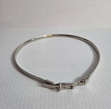 Metal Snake Chain Link Belt Vintage Silver Tone Skinny Stretch 