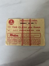 Pre Owned The Clash Ticket From Their Gig At The Brighton Centre On 31st July 82