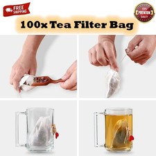 100x Tea Filter Bag Reusable 100% Cotton Muslin Filter Bags Spices Herbs S/M/L