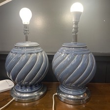 Large Blue Table Lamps 38cms