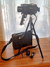 Vintage Sankyo Seiki ES-44XL Camcorder Super 8 Movie Video Camera/Tripod /Mic/bg