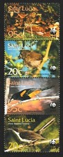 WWF - St Lucia - Birds - 2001 - Complete Lot -Perfect Condition- **/MNH