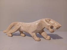 Carved Marble Stone Cougar