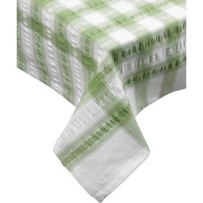 Cotton Seersucker Tablecloth - Green