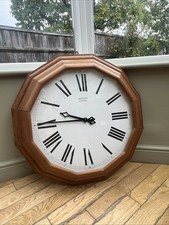 Huge 73cm Clock Made By Shillings Canterbury Unusual Size Pine Wood Frame