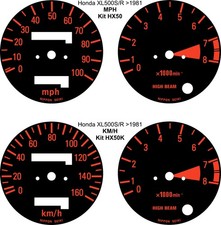 HONDA XL500 XL500S XL500R PARIS DAKAR SPEEDO TACHO CLOCKS GAUGE FACE OVERLAY KIT