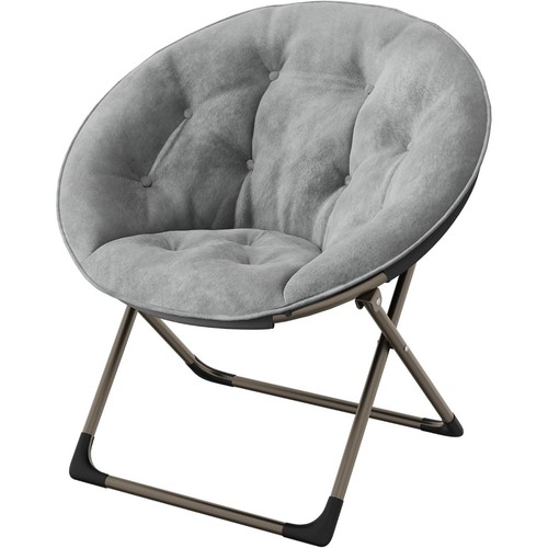 Foldable faux fur saucer chair - foldable,