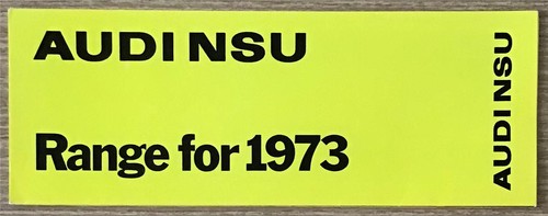 Audi nsu car range - car, sales