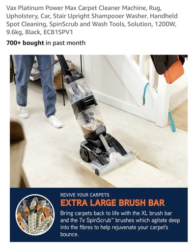Vax platinum power max carpet - vax,
