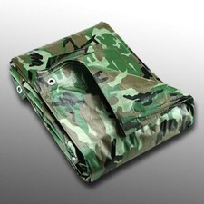 CAMOUFLAGE TARPAULIN 95g/sm, Tarp Sheet,  Strong Waterproof Cover, BUNGEE BALLS