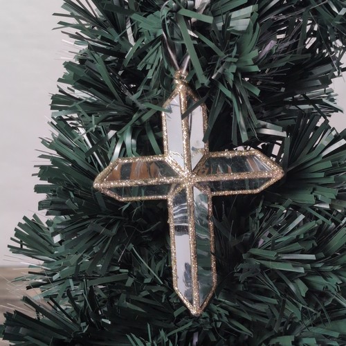 Vintage 60s mirrored cross - 3d,