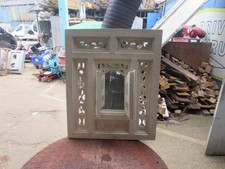 HAND CARVED WALL MIRROR WITH DOORS VERY NICE 19 X 23"