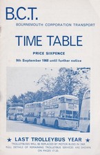 BOURNEMOUTH CORPORATION TRANSPORT BUS TIMETABLE BOOK SEP 1968