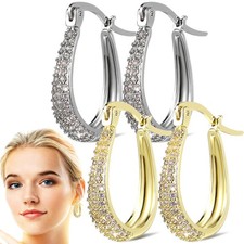  2 Pairs Chunky Hoop Earring