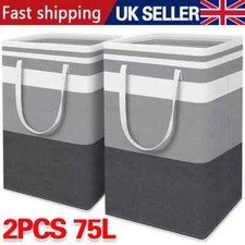 Large Laundry Basket Washing Dirty Clothes Folding Hamper Bag Storage Bin Handle