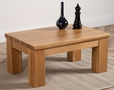 Dakota Chunky Oak Small Coffee Table for Living Room | Wooden Coffee Table