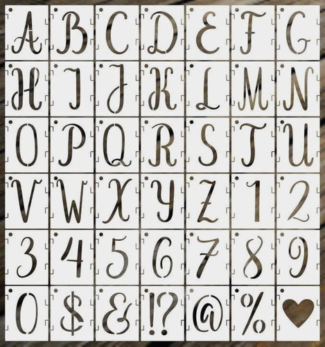 Letter stencils 42pcs large - letter,