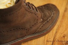 Loake 1880 Bedale Brown Rough Out Suede Derby Brogue Boots Shoes UK 8 G US 9