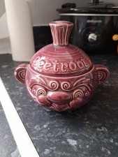 Sadler Ceramic Beetroot Pot Double Sided  Purple  Face 1960/70’s Vintage Retro