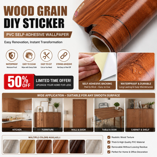 Self adhesive wallpaper oak - adhesive,