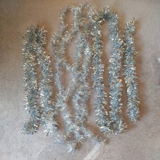 Silver Tinsel Christmas Tree Decoration Garland Swag