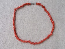Vintage genuine real sea orange coral chip necklace