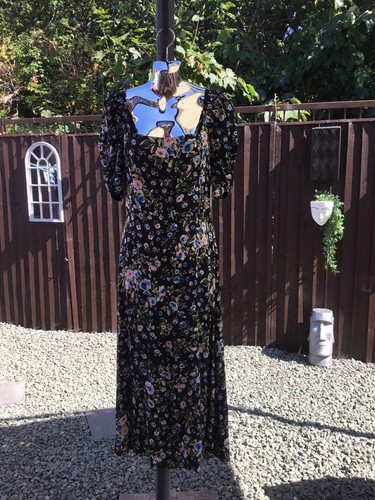 Zara black floral puff - black, sleeve