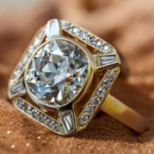 Diamond ring engagement gold - ring,