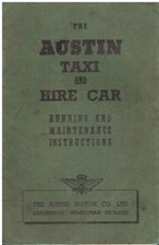 AUSTIN FX3 TAXI & HIRE CAR ORIG. 1951 OWNERS INSTRUCTION & MAINTENANCE HANDBOOK