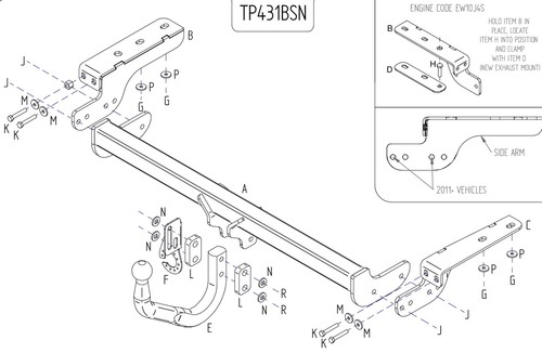 Towtrust swan neck - swan, automotive