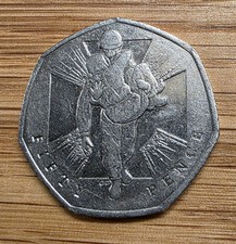 Rare 50p Coin Wounded Soldier