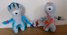Official London Olympics 2012 Plushes Wenlock And Mandeville 9" / New with Tags 