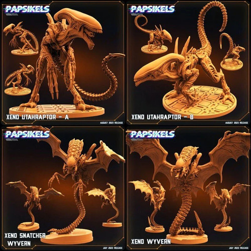 Alien utahraptor and wyvern - and,